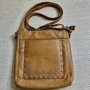 Vintage G.H. Bass Tan Leather Crossbody Handbag
